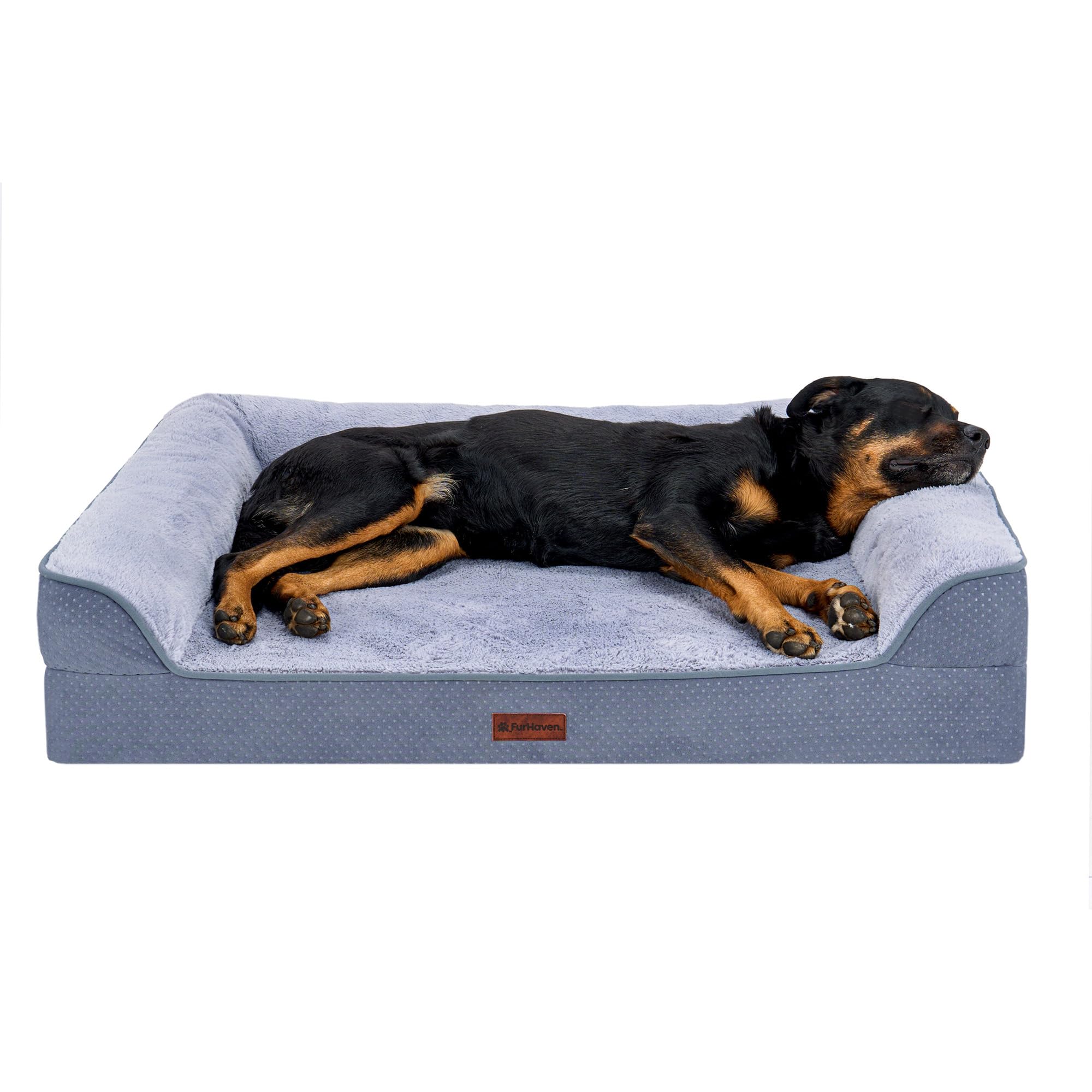 Plush & Embossed Velvet Dreamer Sofa Pet Bed, Steel Blue, Jumbo