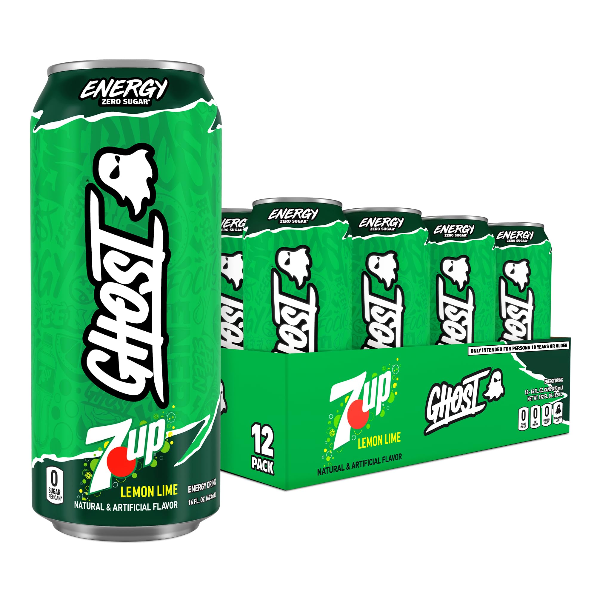 Amazon.com : GHOST Energy Drink - 12-Pack, 7UP, 16oz Cans - Energy