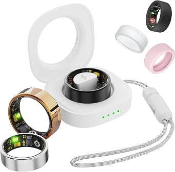 Smart Ring for Women Men, Health Fitness Tracker, IP68 Waterproof Rings, Sleep Tracker with Charging Case and Ring Protector, Remote Photography, Family Care, No App FeesBlack, 13#
