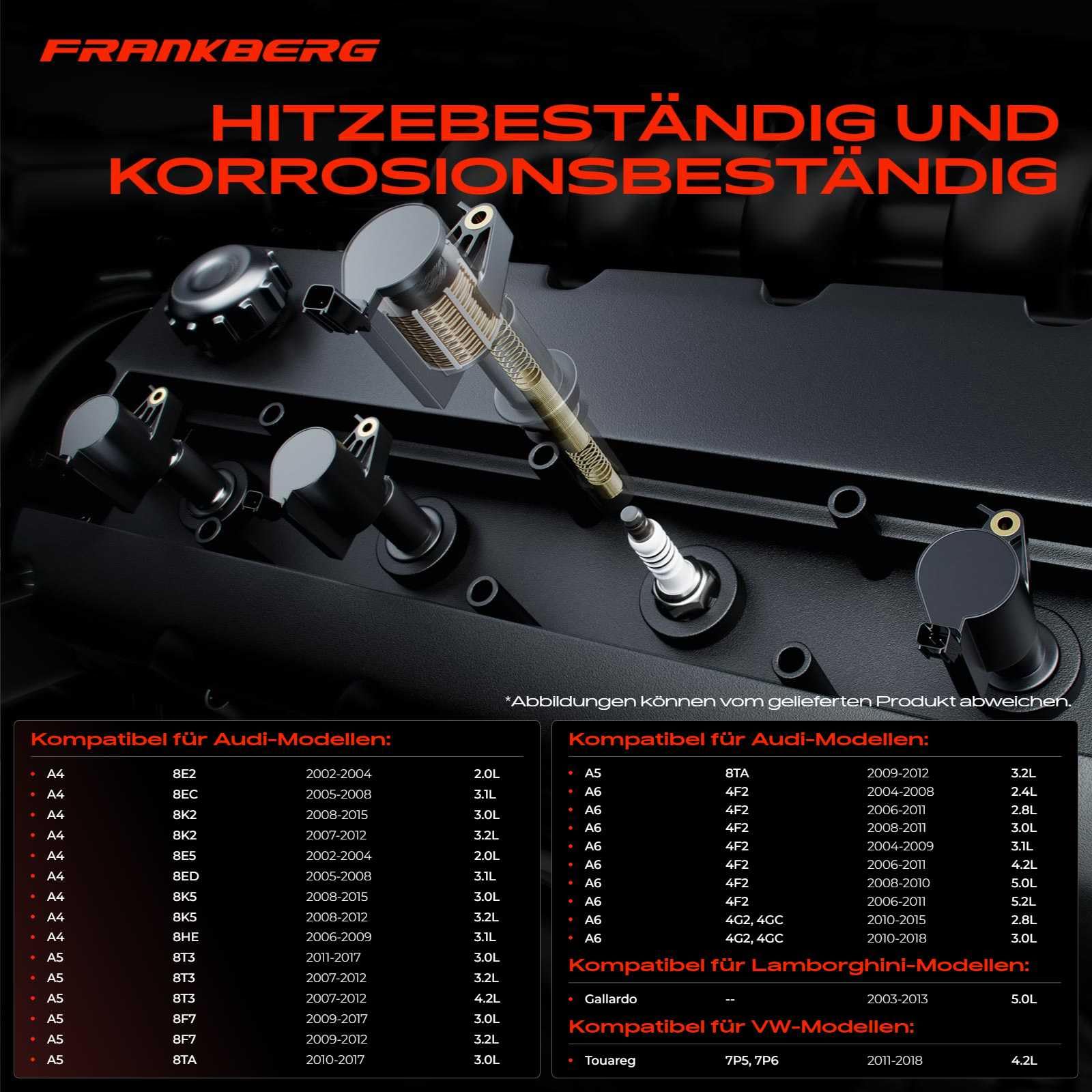 Frankberg 6x Zündmodul Zündspule Zündspulenmodul 4-Polig Replace# 06E905115