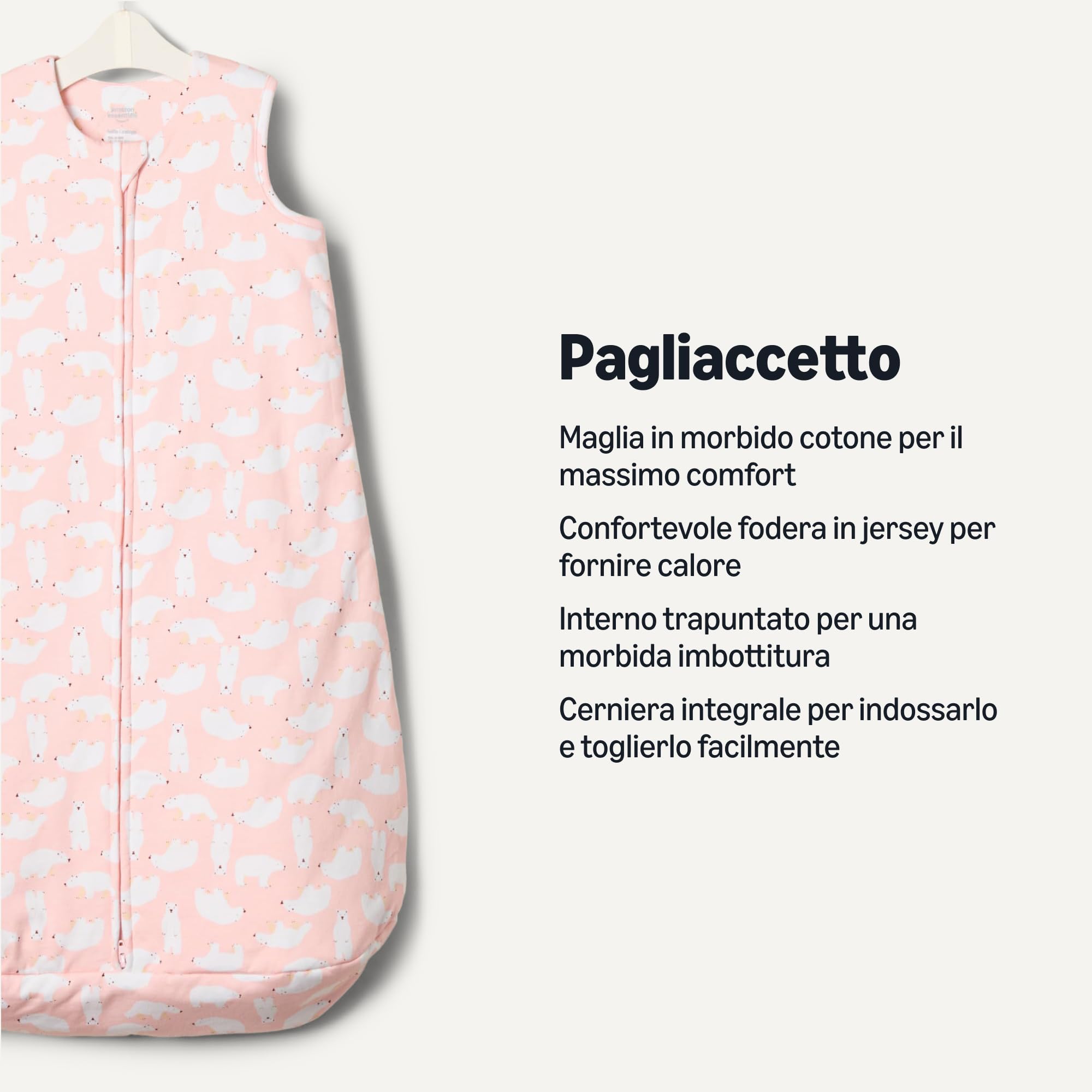 Amazon Essentials x Sofia Grainge Sacco Nanna in Cotone, Coperta Indossabile da 2,5 TOG Unisex Bimbi