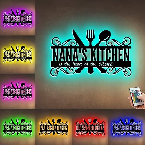 Letrero de metal personalizado para cocina, decoración de cocina, letrero de apellido, letreros personalizados para decoración del hogar, 16 colores