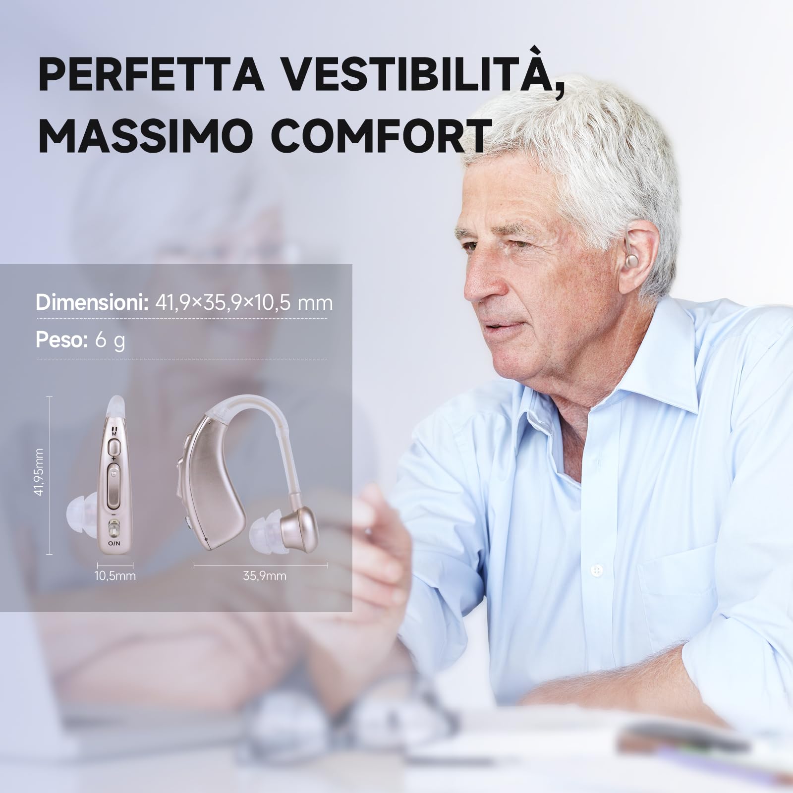 Dispositivo ricaricabile Eovuox, batteria a lunga durata, qualità audio ad alta definizione, funzione di riduzione del rumore