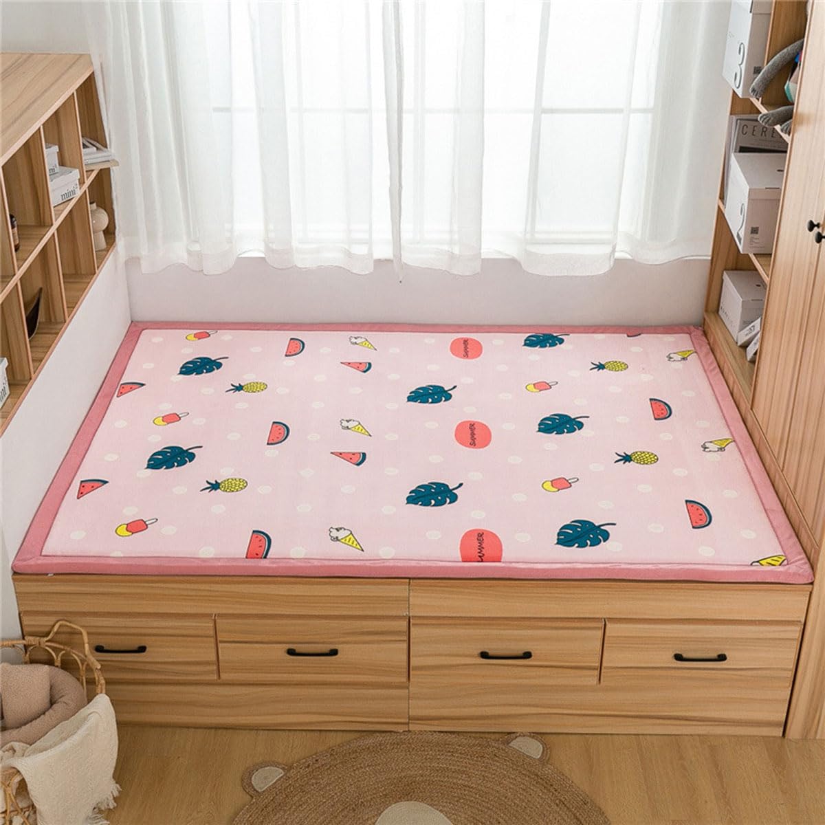 Single tree forest Large Area Rug, 2cm Thick Kids Carpet-Watermelon Pineapple-60 * 150