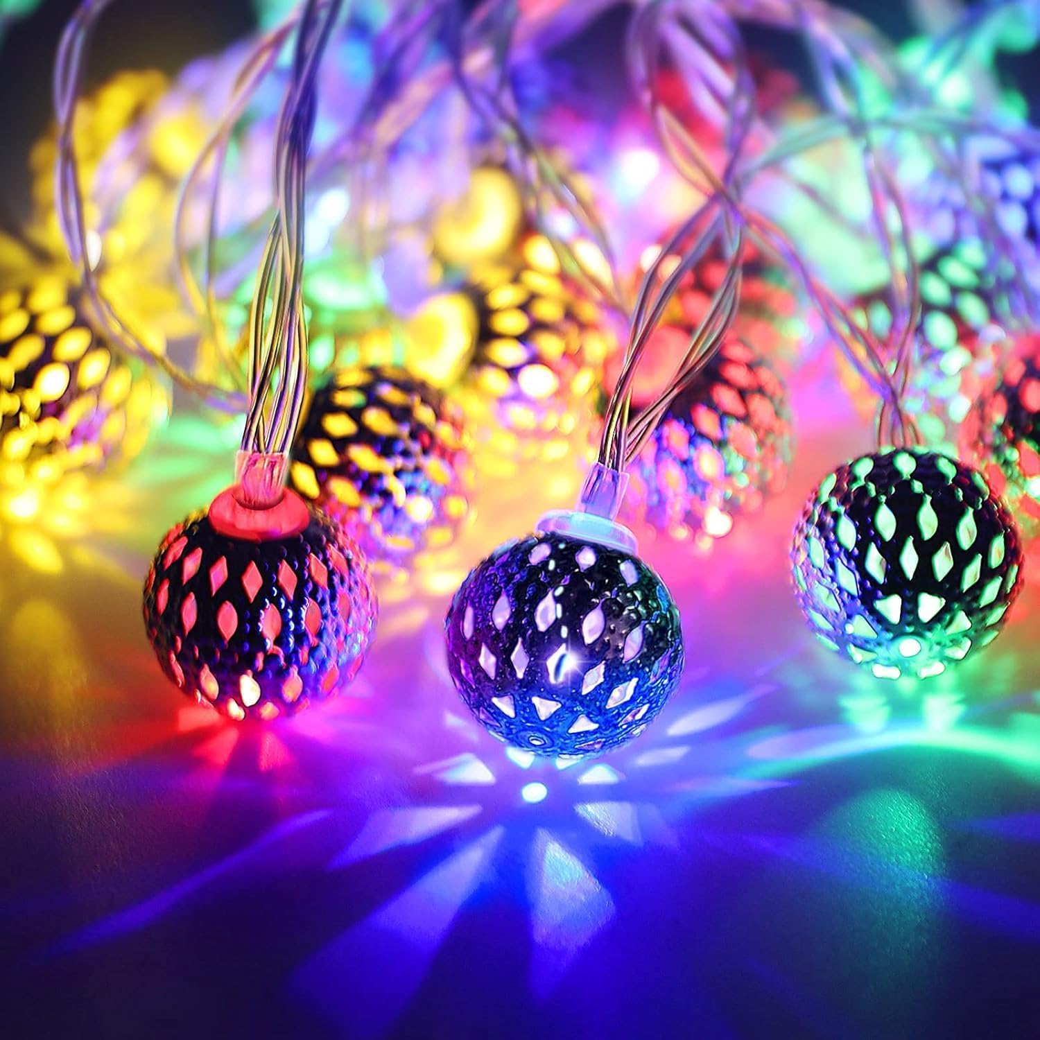 YeahBoom 300 cm 20 LED Moroccan Fairy Lights, Outdoor Christmas LED Lamp Decoration, Curtain Christmas Lights, Christmas Lighting Battery Morocco โ image 1