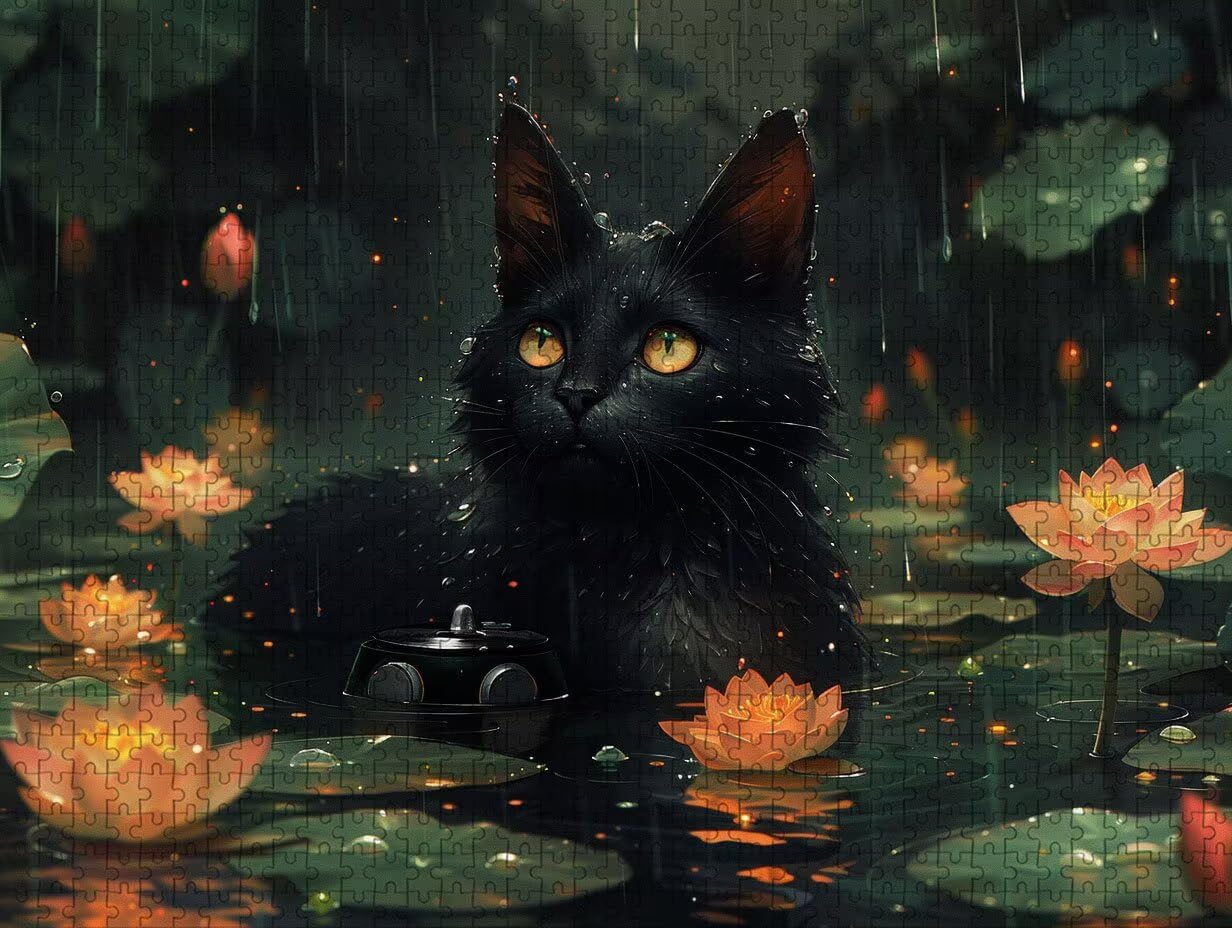 Chat Puzzle 2000 pièces Adultes, Puzzle Bois 99x70cm, Adultes Jeu éducatif Défi énigme avec Une Boîte d'emballage Exquise, Jeu Relaxant Détente Collection, Cadeau Fille, été Decoration, (Fleur) 7-4018