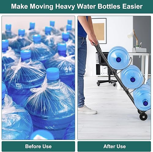 Miniatura 5 de Estante para jarra de agua de 3 galones, estante de almacenamiento para botellas de agua de 3 niveles, organizador de jarra de agua para cocina,