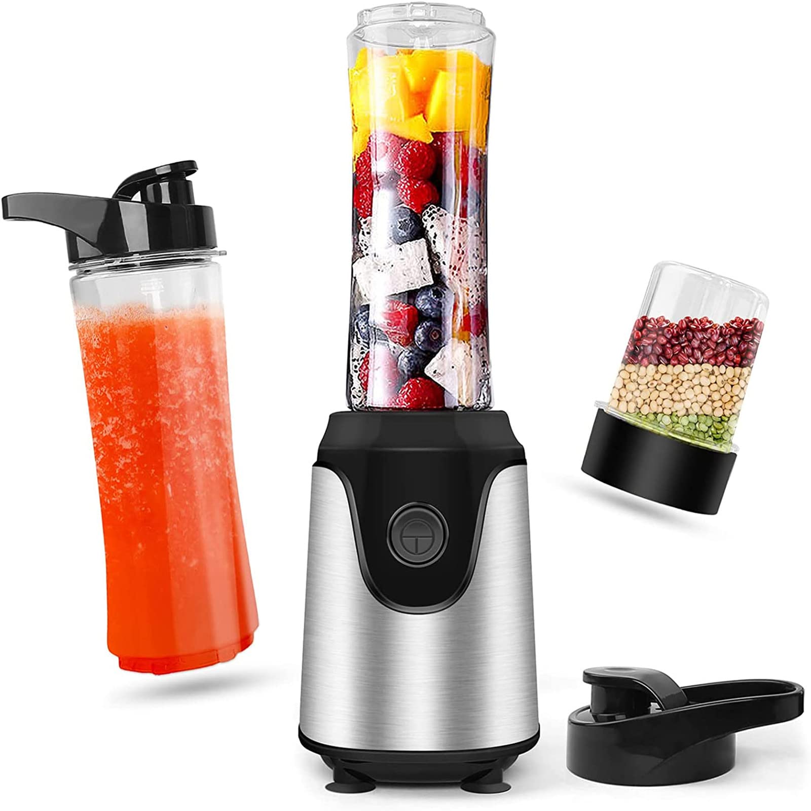 Piececool Blender - Milkshake Blender, Fruit & Vegetable Drinks, Smoothies, 2x600ML Portable Travel Juice Cups One Grinder...