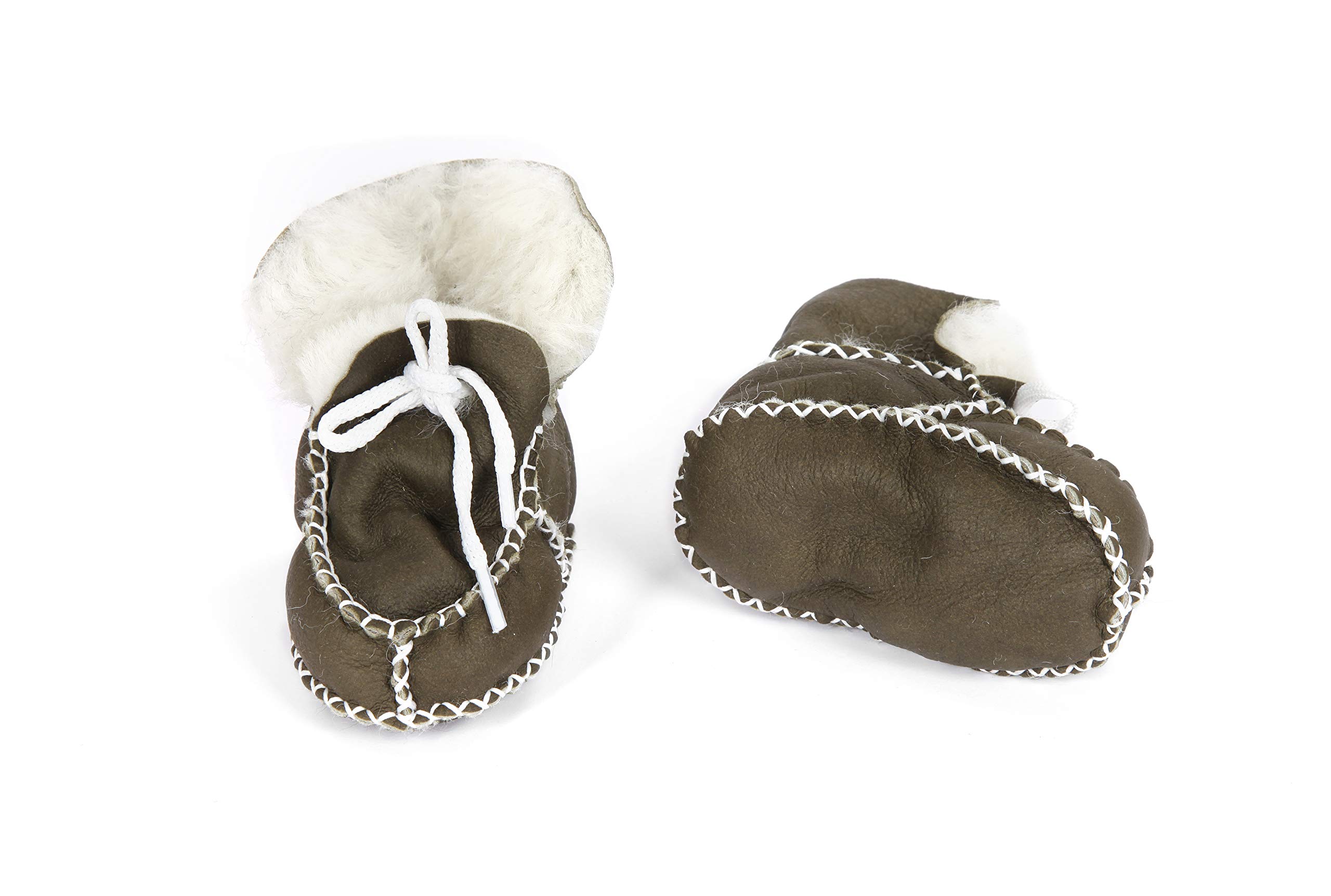 Shawnee Organic Indoor Baby Shoes Booties (Small, Green)