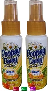 Poopsy Daisy Pre Poop Toilet Spray Citrus Scent 2 Oz Pack of 2, Bathroom Air Freshener Odor Eliminator, Travel Size Pre Poo Spray Gift with Snoep in Beperkte Oplage