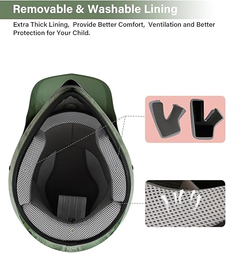 Miniatura 5 de TCT-MOTORPARTS DOT - Casco de motocross para niños y jóvenes, casco de cara completa para motocross, ATV, todoterreno, casco de cuatro ruedas, Bosque