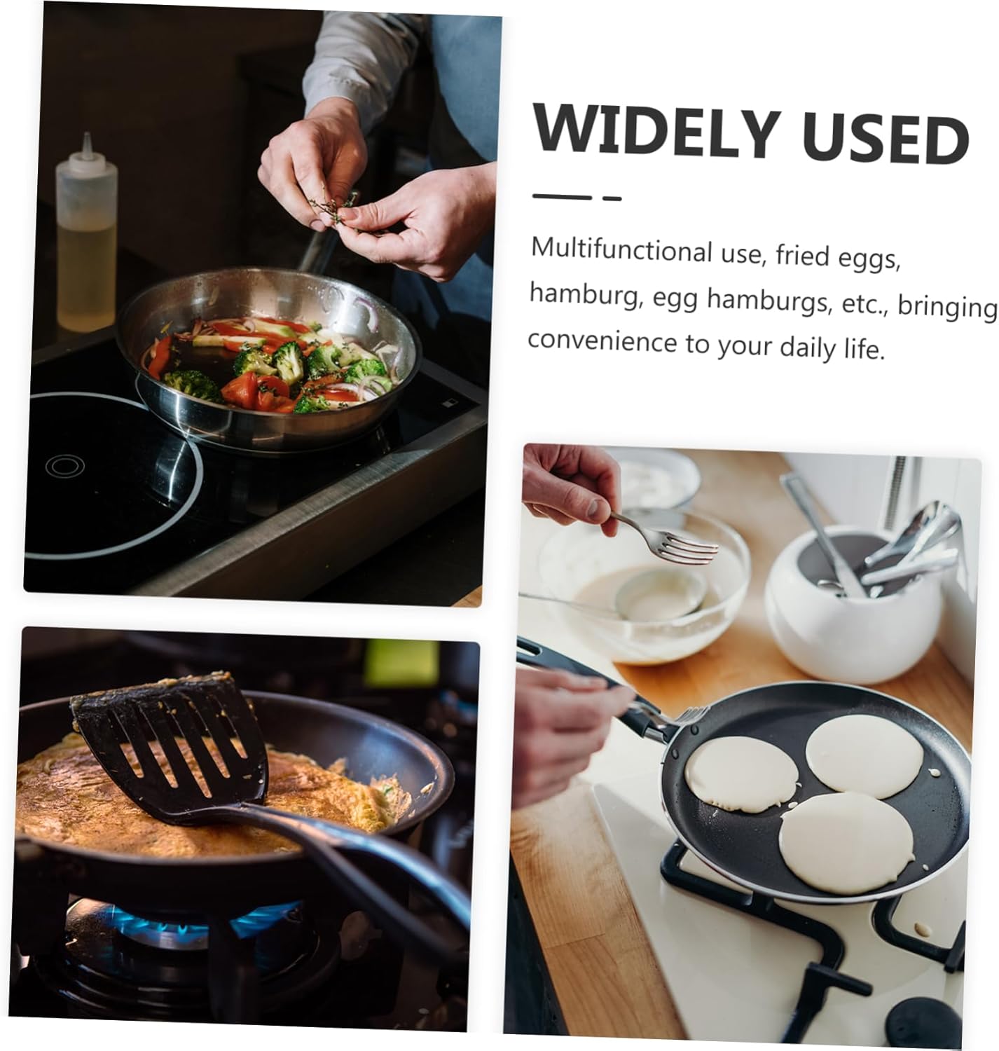 VALICLUD Nonstick Breakfast Egg Pan with Multiple Grooves Ergonomic Handle Versatile Steak and Frying Skillet for and Cleaning