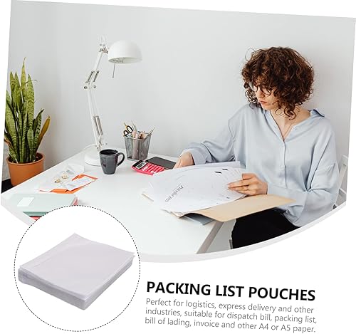 Miniatura 7 de NUOBESTY 100 piezas Bolsas de embalaje transparentes Sobres transparentes Bolsas de embalaje transparentes Lista de embalaje Bolsas Lista de
