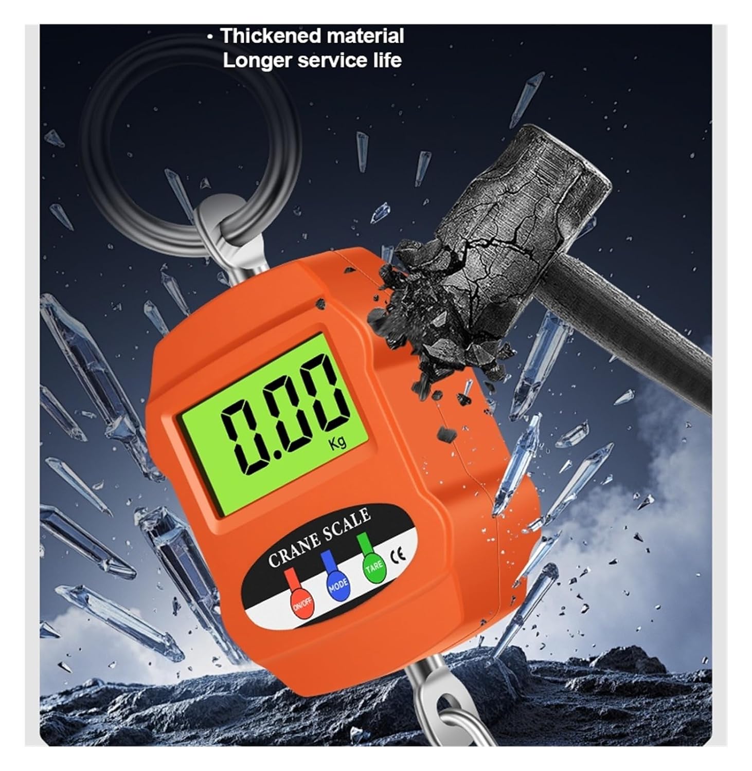 Hanging Scale Luggage Scales Digital Crane 300kg LCD Hook,660lb/0.05kg,Aluminum Alloy Shell Industrial Balance Backlit