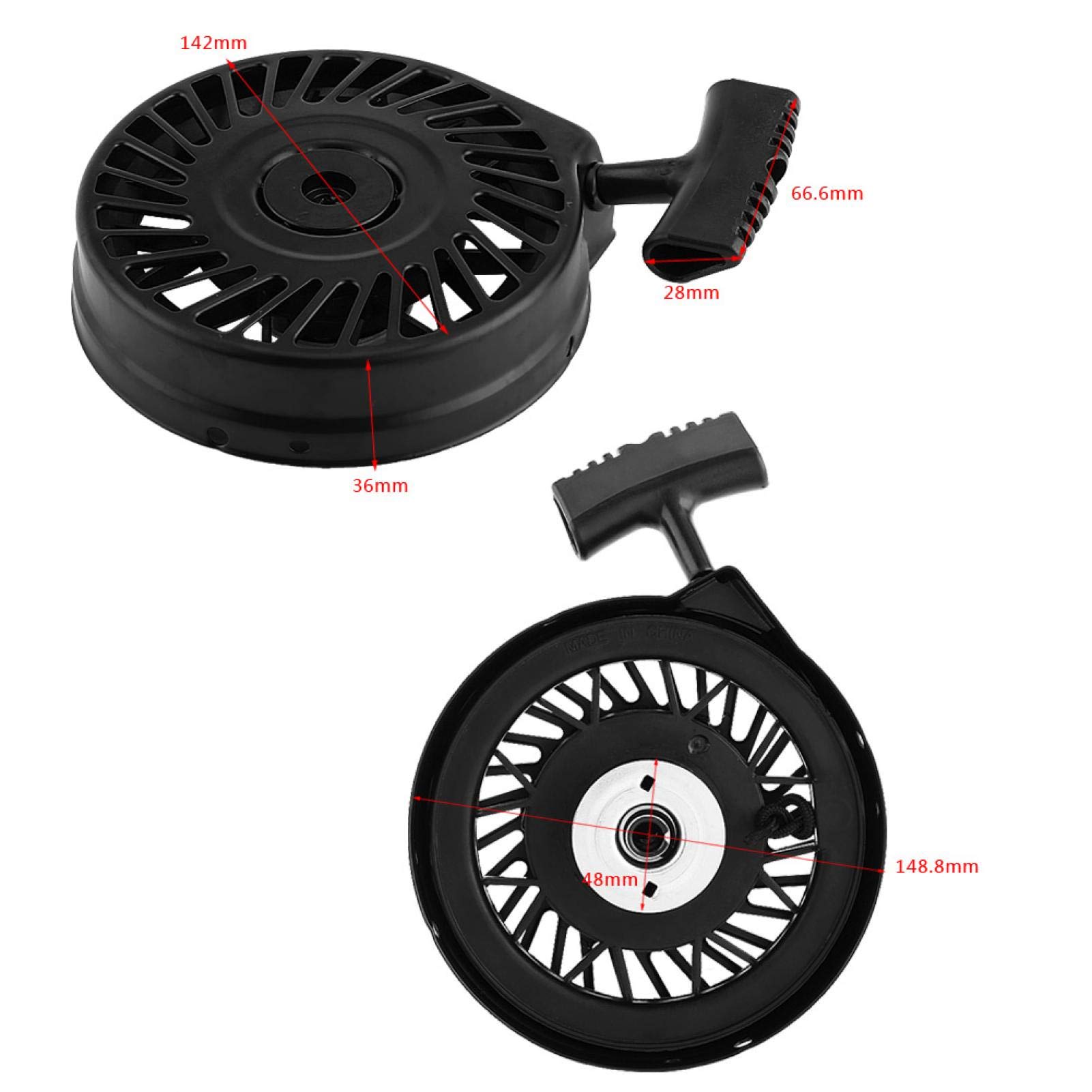 Qiilu Recoil Rasenmäher Starter Pull Start Seilzugstarter für Tecumseh 590702 590739 590637 LV195EA LEV80 LEV115