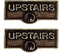 Vista 63 de Placa de interruptor de suministro para renovadores, placa de pared con acabado de latón "UPSTAIRS