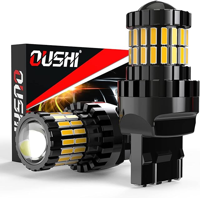 7443 LED Reverse Light Bulbs, Super Bright 6500K White 300% Brightness 2600Lm, OUSHI T20 992 W21/5W 7440 W21W LED Bulb with Projector Replacement for Backup Tail Brake Turn Signal Lights, Pack of 2