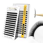 NAGARAKU Wet Camellia Eyelash Extension, Individual Lashes 3 Multi-length Fans Premium Matte Black Natural Pre-Glued Classic Lash Extensions Mega Volume Beauty Salon Supplies - 0.07D 8-9-10
