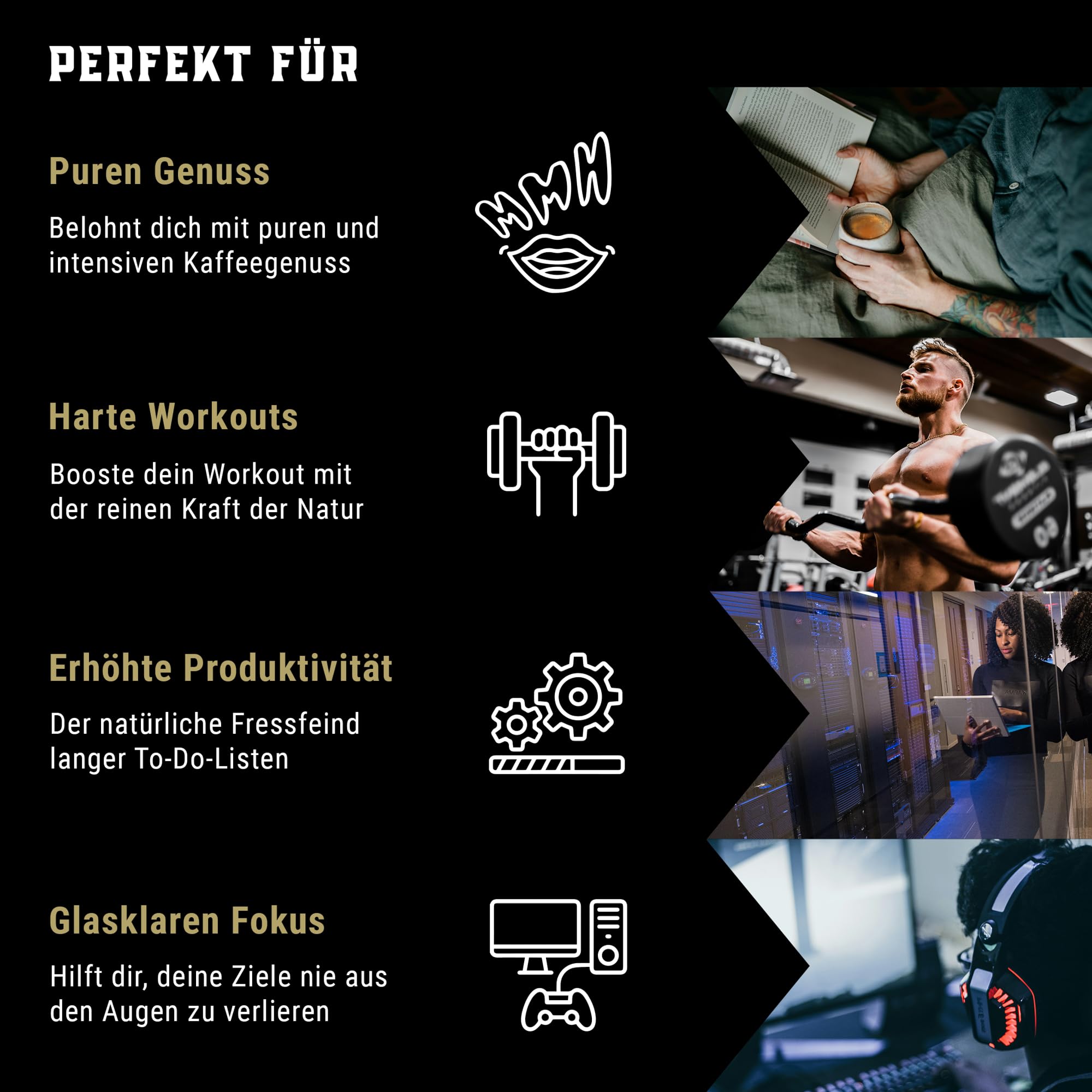 BERSERKER COFFEE - Allfather Blend, 500g - 50% Arabica, 50% Robusta Kaffeebohnen - säurearmer Kaffee, milde Röstung - GANZE BOHNE