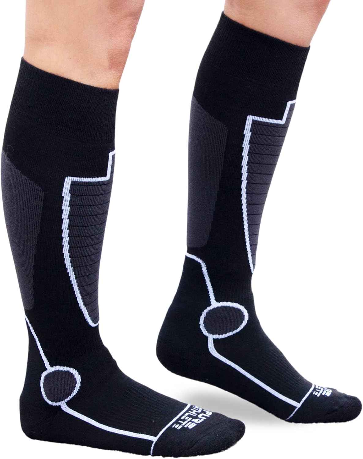 Pure Athlete Merino Wool Midweight Ski Socks - Warmest Winter Thermal Sock for Men Women Skiing Snowboarding Hiking Hunting