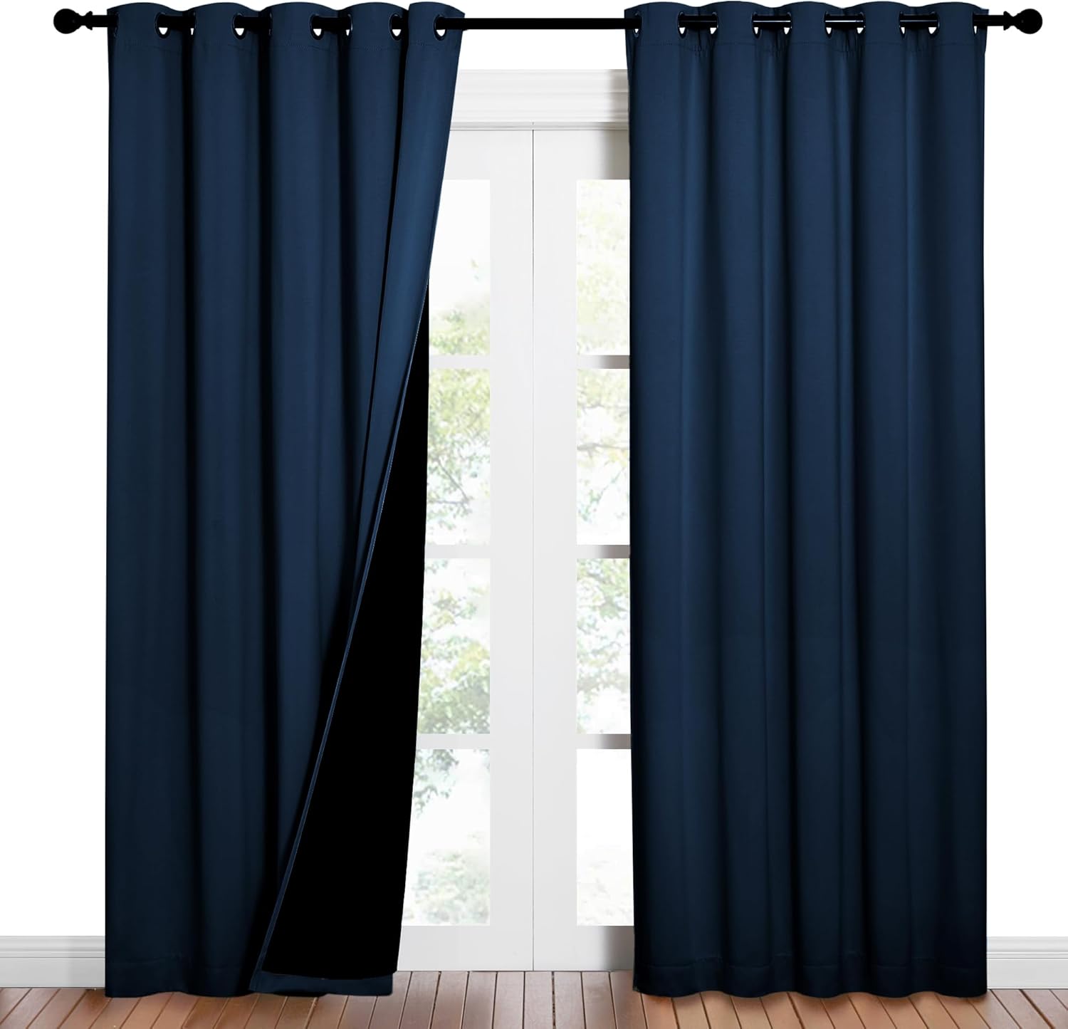 NICETOWN Moroccan Blue Blackout Curtains 62x84 (Pair)