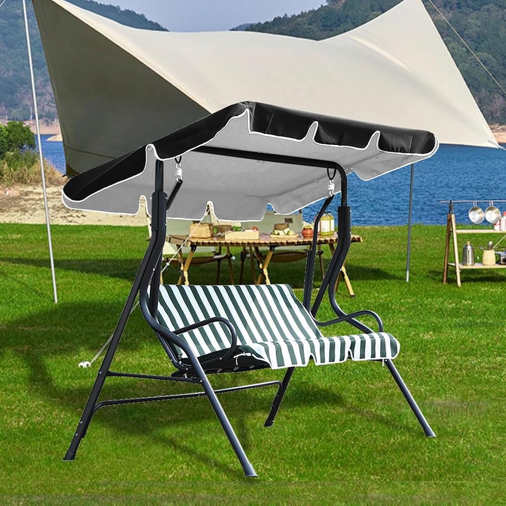Tettuccio per Dondolo Tetto di Ricambio 164×114cm 195×125cm 249×185cm Tetto di Ricambio per Dondolo da Giardino Impermeabile Anti-UV 2-3 Posti(Yellow,77x49x6in(195x125x15cm))