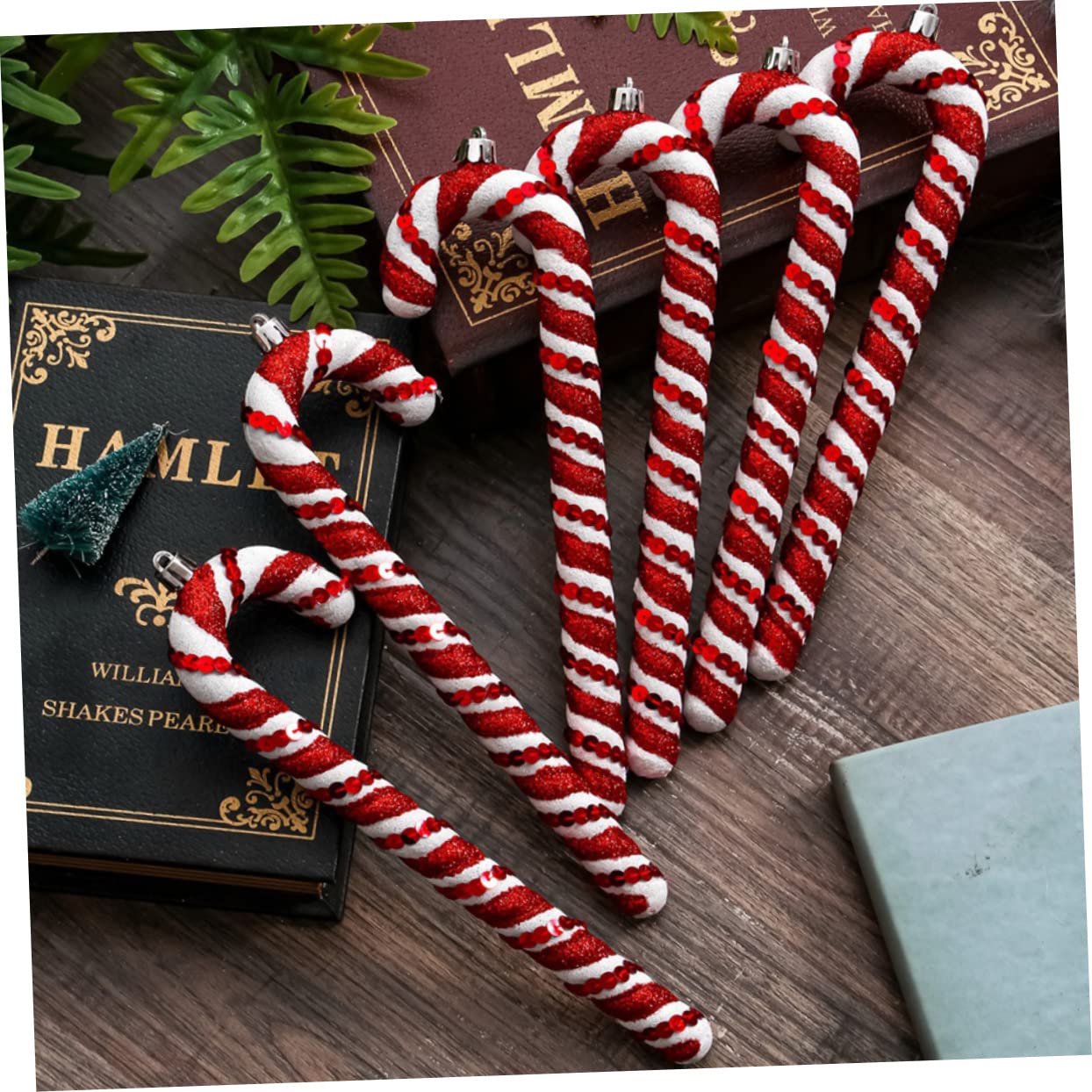 Alipis 18 Pcs Pendentif Sapin de Noël Ornements d'arbre de Sucette Cannes de Bonbon Sapin de Noel Noel décorations de Noël décorations d'arbre de Pendentif de béquille PVC