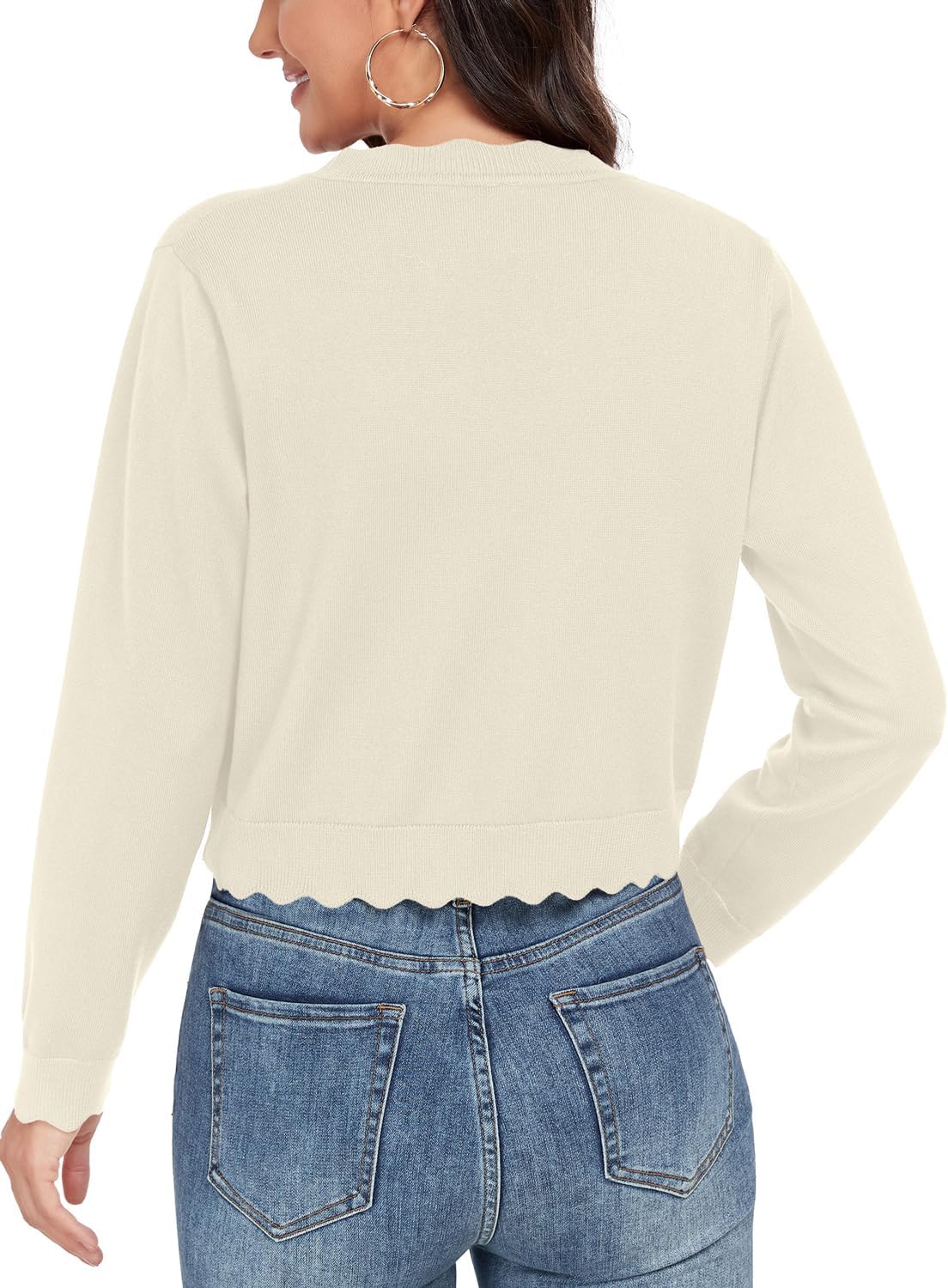 GRECERELLE Women's Long Sleeve Lightweight Open Front Cropped Cardigan Knit Sweaters Bolero Shrugs (S-2XL) - Image 6