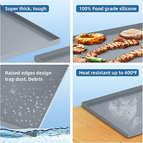 Miniatura 5 de Funda de silicona para plancha Blackstone de 28 pulgadas, alfombrilla de silicona 100% de grado alimenticio, alfombrilla de silicona para plancha