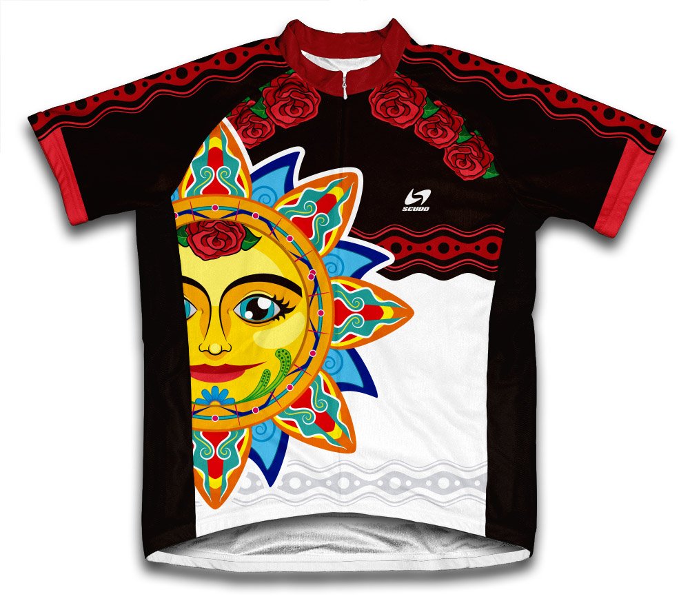 Mexican Sun Short Sleeve Cycling Jersey for Women - Size 2XL Yellow