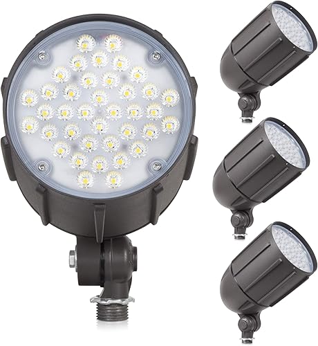 Luz de inundación LED de 40 vatios para iluminación de paisaje al aire libre de 120 voltios, 4800 lm, bronce, igual a 200 W MH, luz de asta de