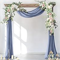 Vista 6 de Socomi Tela para Cubrir Arco de Boda 2 Paneles 29" x 19 Pies Lavanda Púrpura Cortina de Gasa Transparente de 6 Yardas para Decoración de Ceremonia