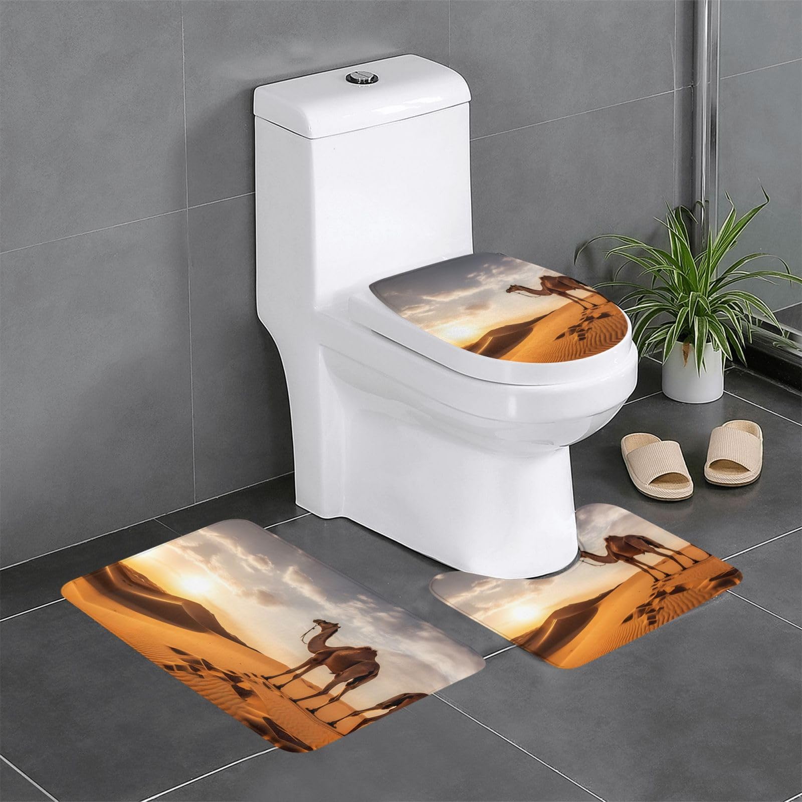 Tapis de salle de bain antidérapants et absorbants lot de 3 facile à nettoyer