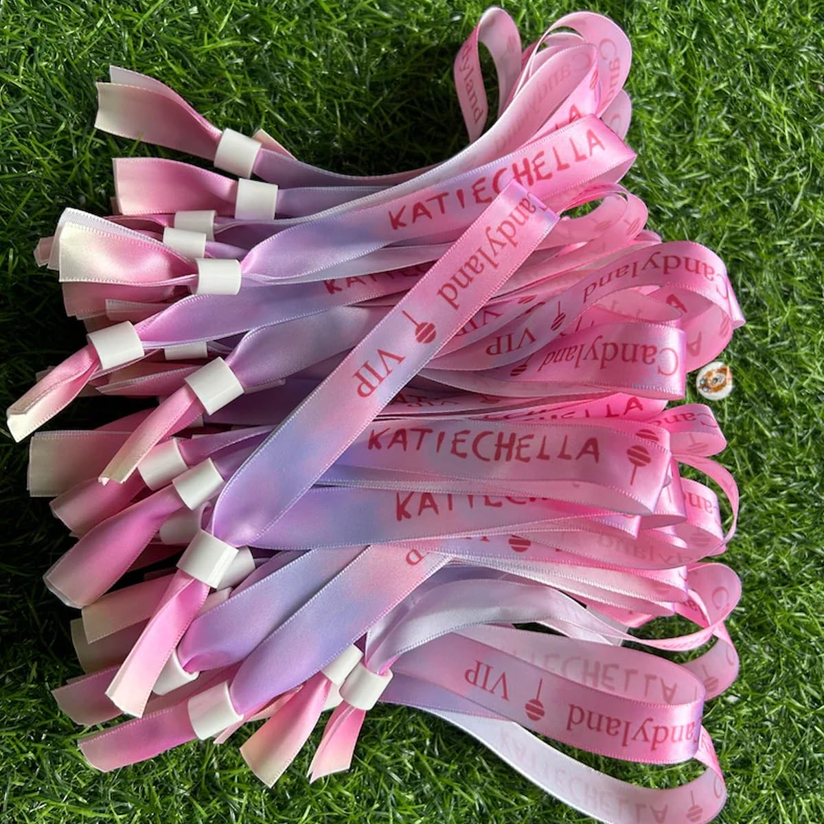 Pulseras de tela personalizadas para eventos, pulseras desechables de colores con texto, identificación para fiestas VIP