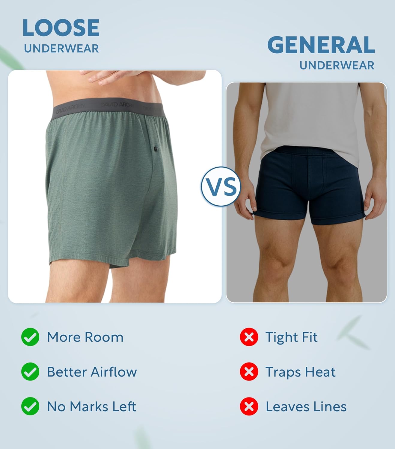 DAVID ARCHY Mens Underwear Bamboo Rayon Boxers for Men Breathable and Cool Men's Boxer Shorts with Button Fly 3 or 5 Pack - Image 5