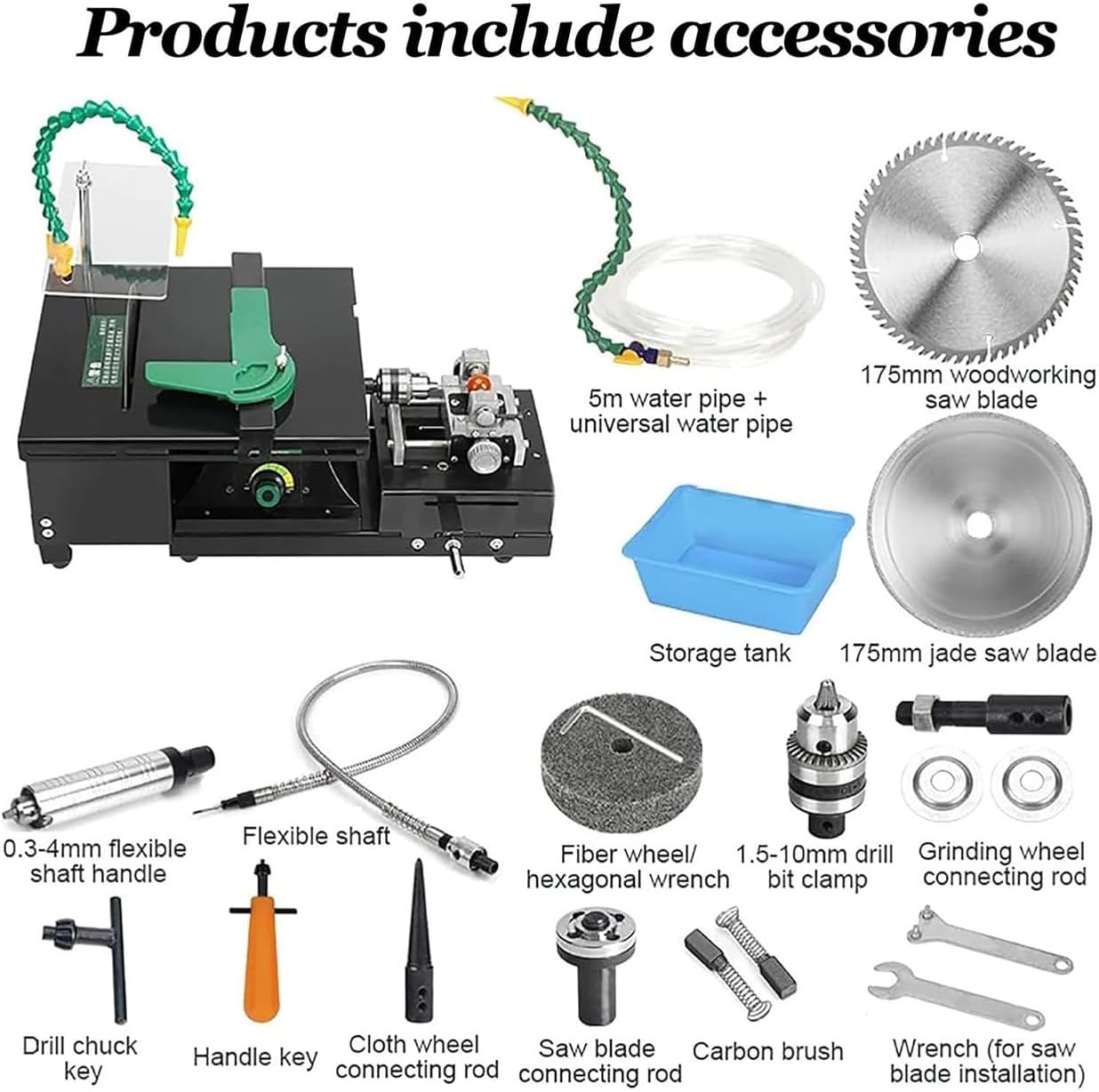 1950W Bench Lathe Polishing Buffer Machine, Gemstone Polisher Grinder Buffer 800-12000 R/min Gem Faceting Machine with Flexible Shaft, for Jewelry Making, Grinding