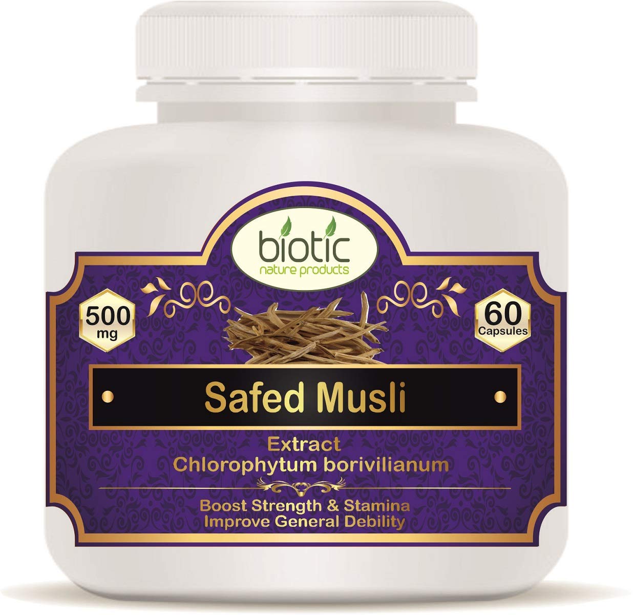 Biotic Safed Musli Capsules - Chlorophytum Borivilianum- 500mg Extract - 60 Veg Capsules (B09QJW5C43) Amazon Price History, Amazon Price Tracker