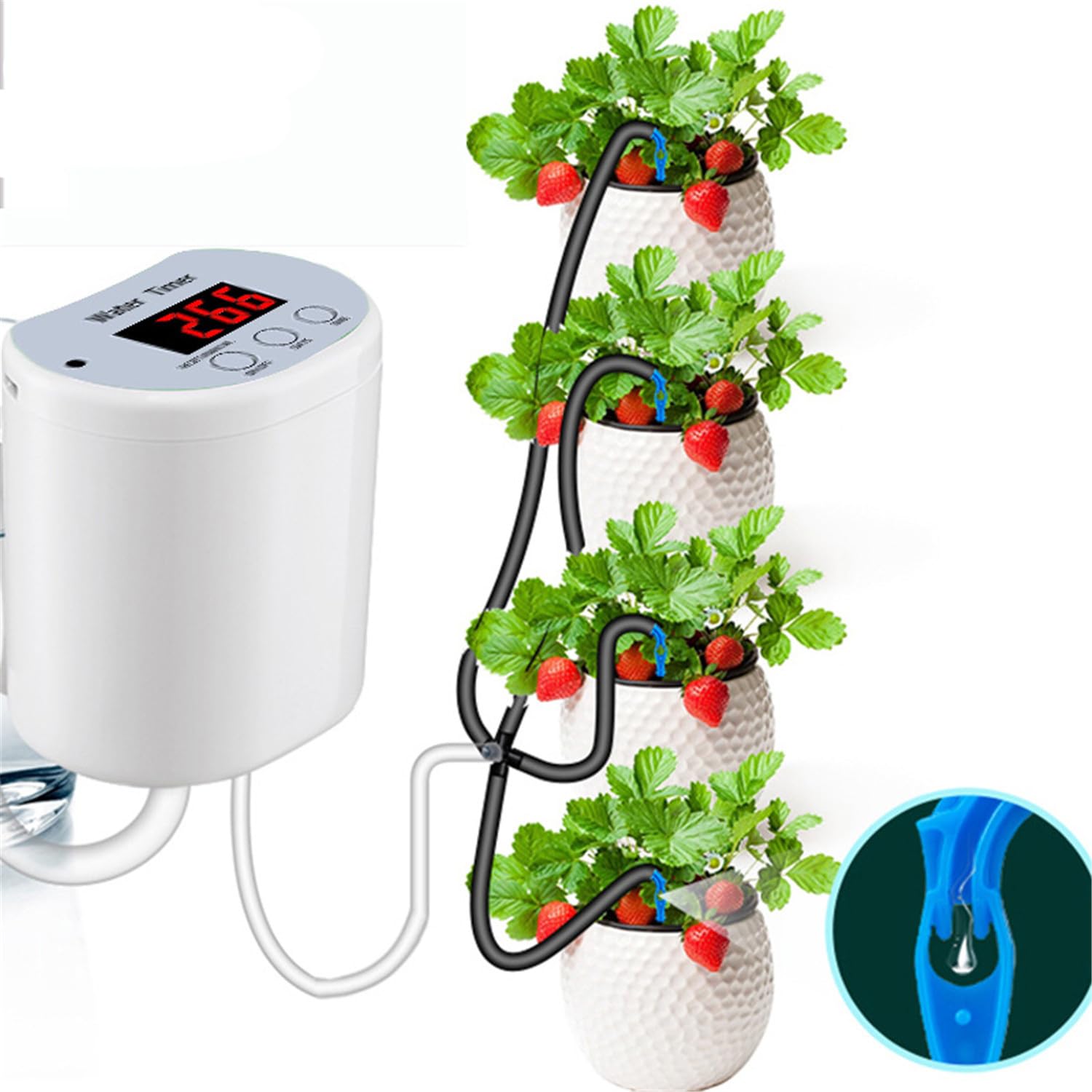 Système d'arrosage automatique des plantes, kit d'irrigation goutte à goutte programmable, outil d'arrosage automatique pour plantes d'intérieur, appareil d'économie d'eau pour les vacances