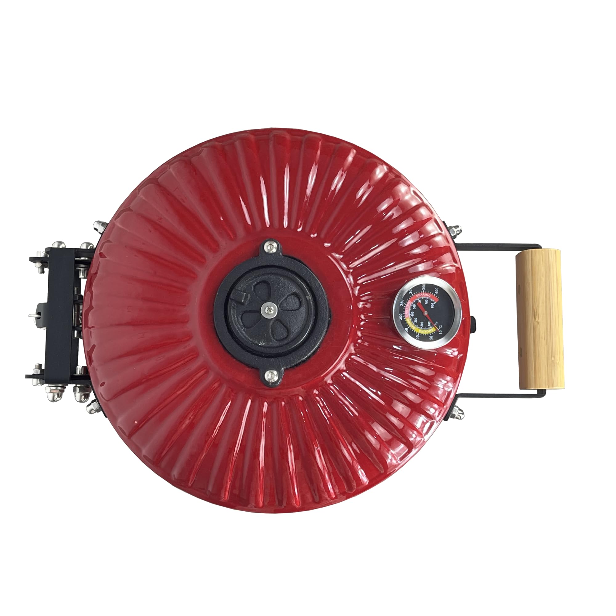 Barbecue a carbone in ceramica da 12 pollici – Smoker portatile per grigliate perfettamente, bistecche e coste, Heavy Duty Kamado Style Barbecue per backyard e campeggio – rosso