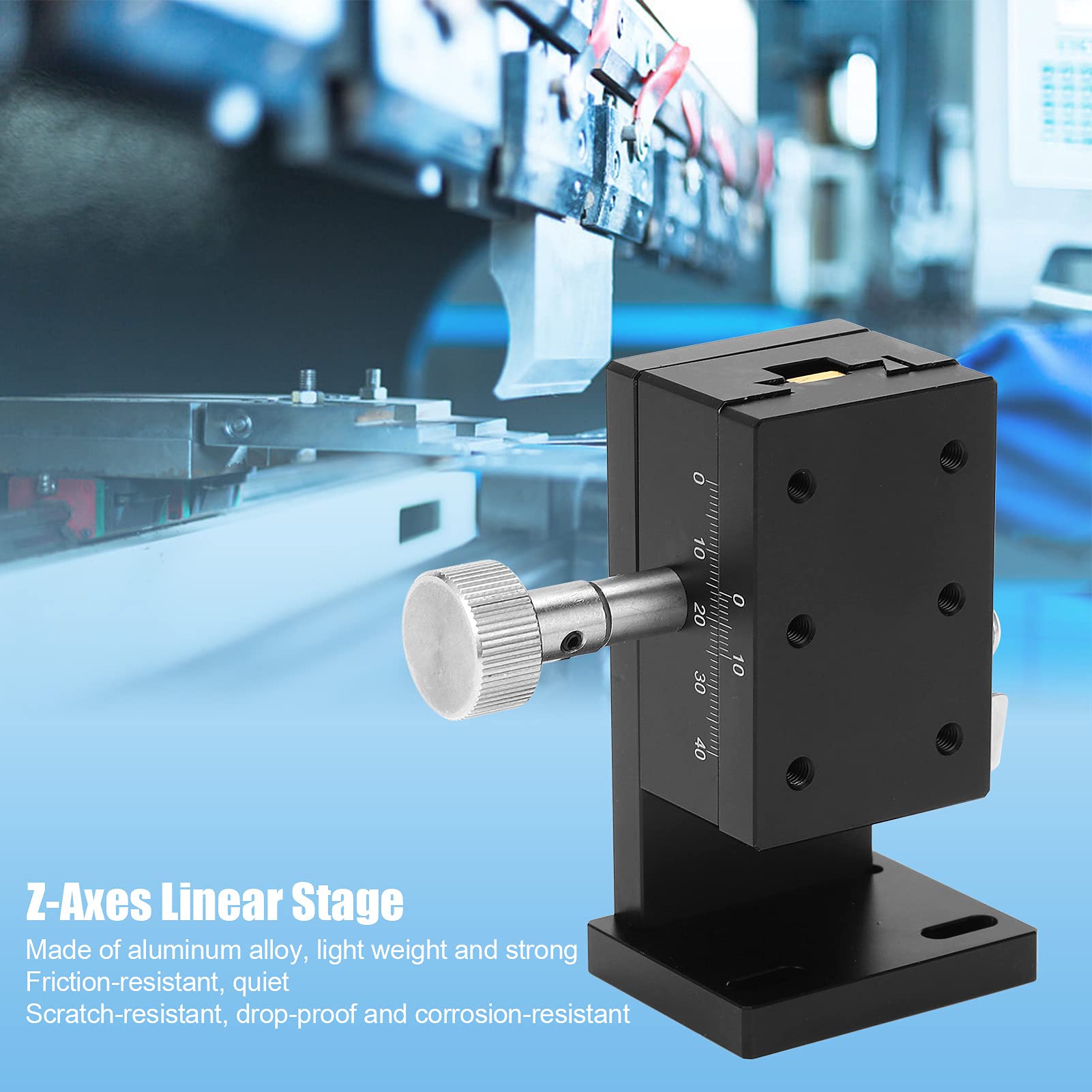 FLEXMAN Precision Z Linear Stage, 40 X 60mm Manual Twist Fine Tune Platform, Aluminum Alloy Sliding Table, Z Axes Linear Step for Optical Equipment, Measuring Devices