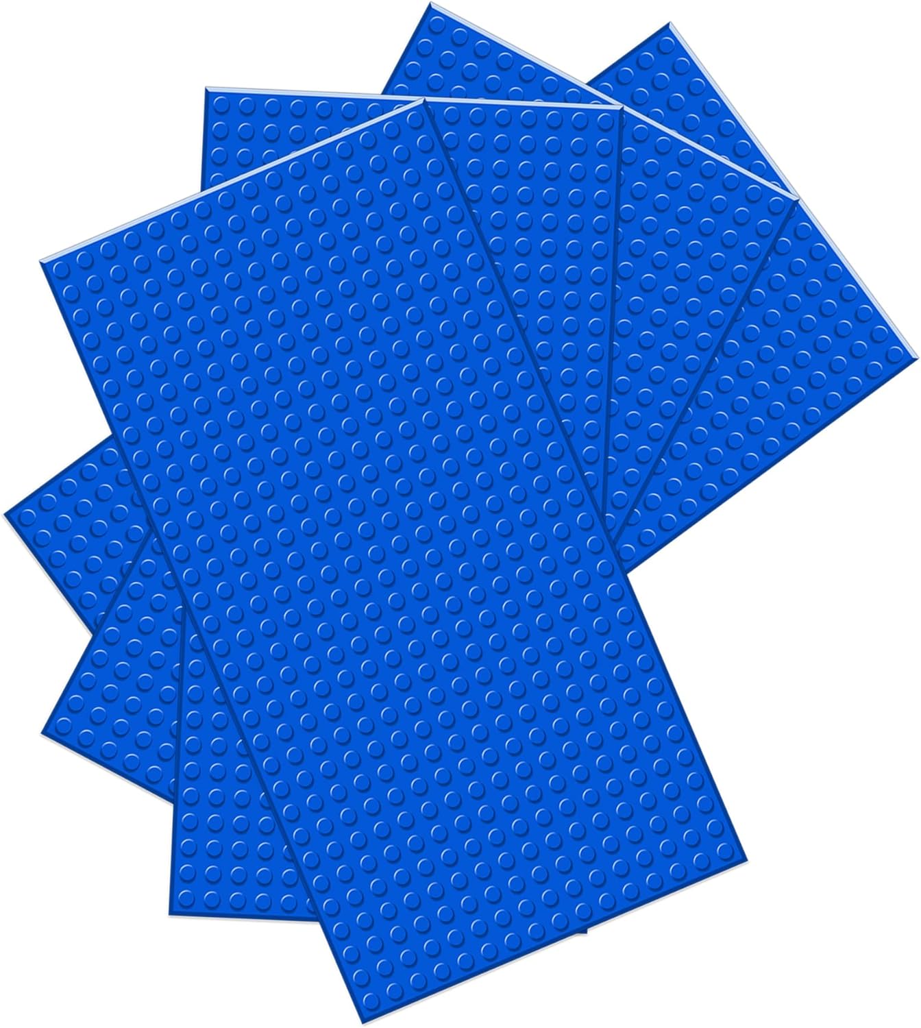 BOROLA Classic Baseplates Building Brick -10 "x 5" ，Compatible with Most Major Brand Building Bricks, Used for Substrates for Building Towers, Desktop Bases(4-Pack, Light Grey)