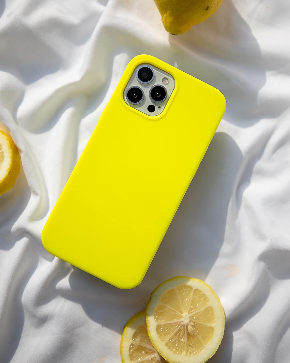 FELONY CASE - iPhone 13 Mini Case - Neon Yellow Silicone Phone Cover | Liquid Silicone with Anti-Scratch Microfiber Lining, 360° Shockproof Protective Case for Apple iPhone 13 Mini