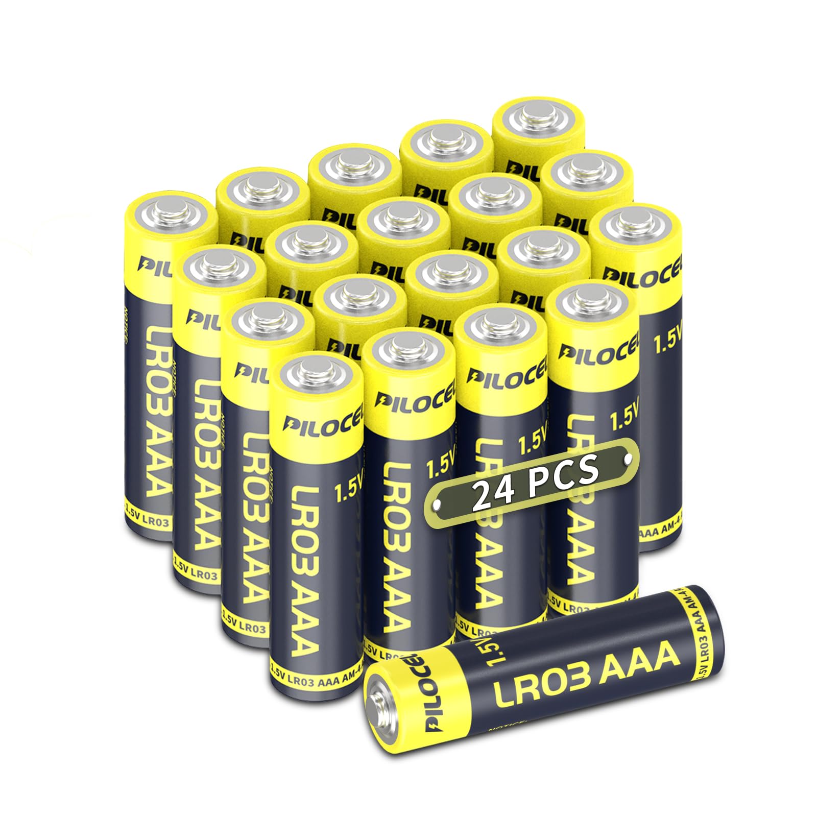 AAA Batteries 24 Pack, 1.5V Alkaline Triple A Battery, 24 Count LR03 Battery, 10 Year Self-Life 24 Count