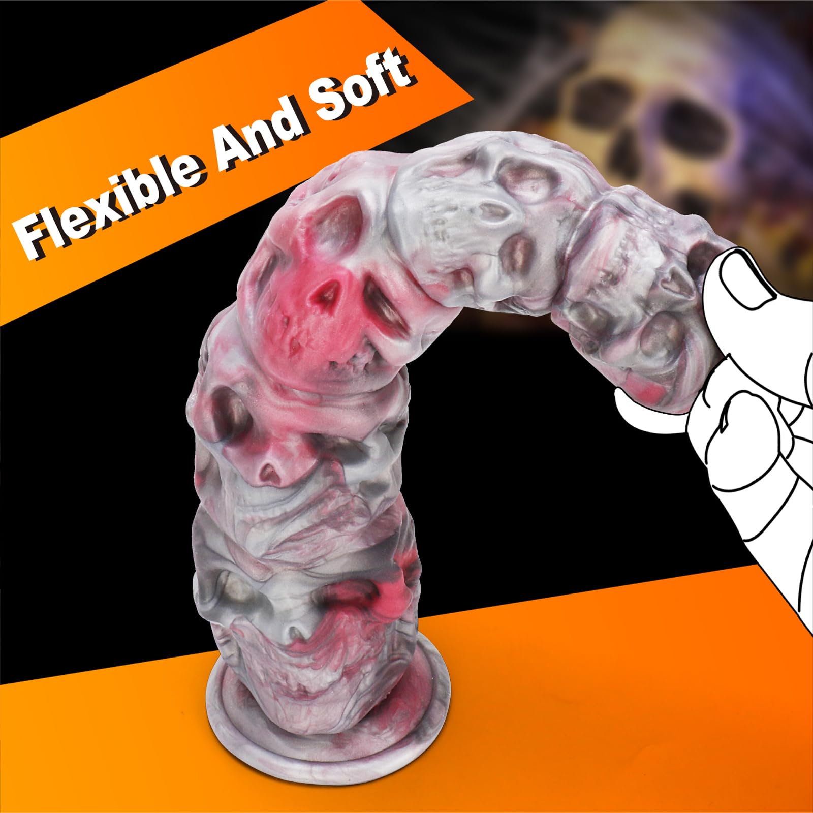 Monster Fantasy Dildo Silicone Anal Dildos with Suction Cup for Men, Realistic Dildo for Women, 8 inch Soft Animal Alien Prostate Dildos, Fat G Spot Fake Penis, Adult Sex Toys: 11.8 Inch Huge Skull Dildo