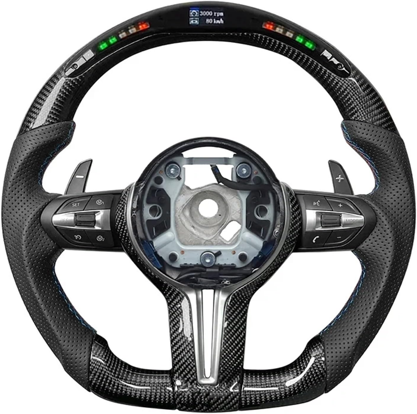 Carbon Fiber Car Steering Wheel For BMW M3 M4 M5 M6 F01 F02 F06 F07 F10 F11 F12 F13 F30 F32 F80 F82 E90 E60 Accessories(Style 01-E90)