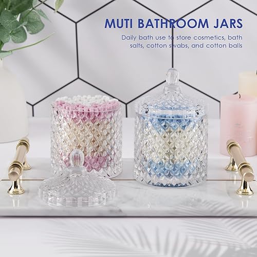 Miniatura 74 de Tarro de caramelo rosa, plato de cristal para dulces con tapa, tarros de cristal con tapas, joyero con tapas, tarro de vidrio decorativo, regalos