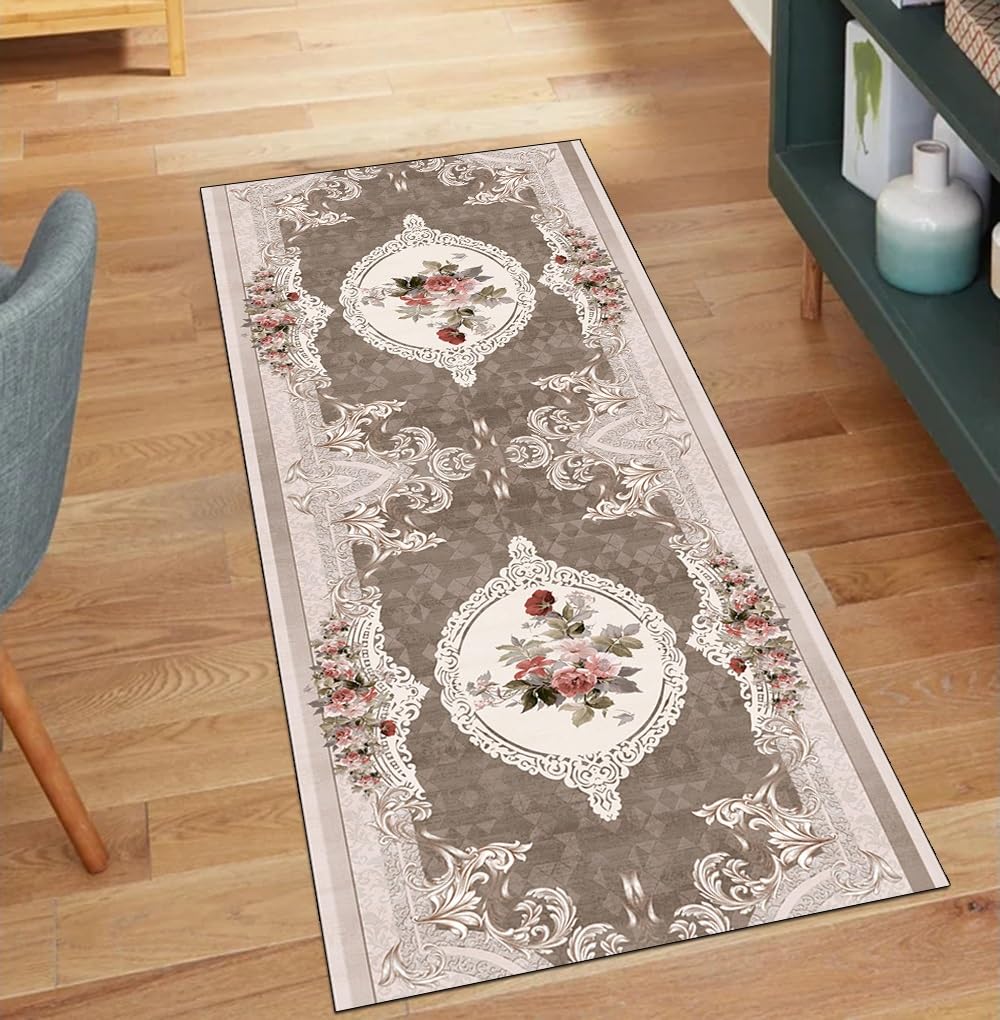 Alfombra lavable y antideslizante vintage para pasillos transitados