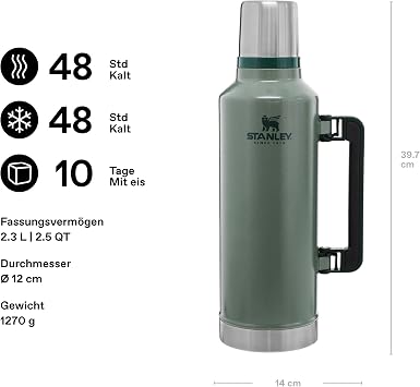 Stanley 1913 Classic Legendary Thermal Flask 2.3L - Hammertone Green