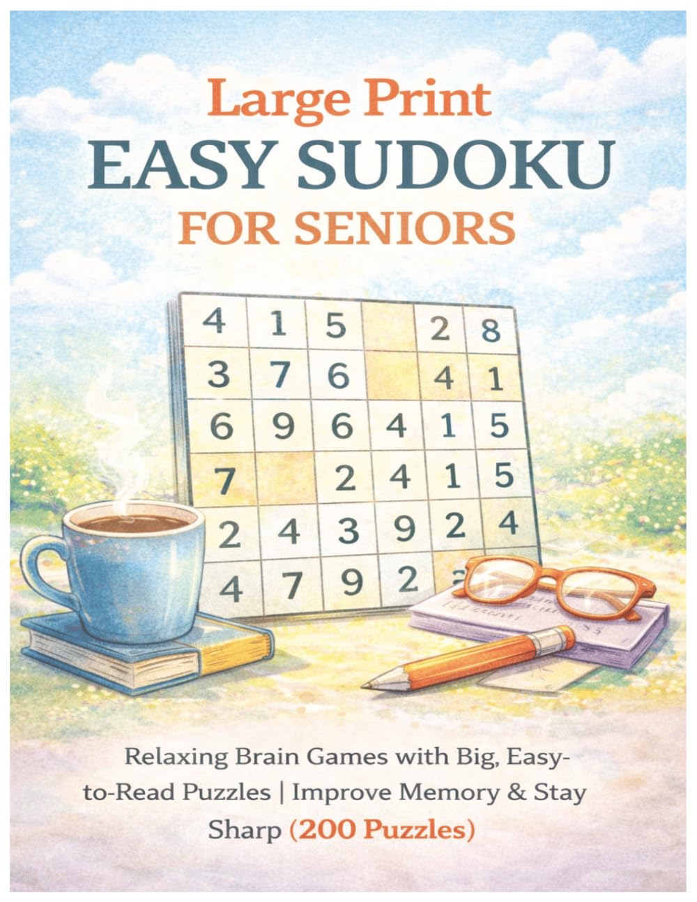 Large Print Easy Sudoku for Seniors: 150 Relaxing Brain Games with Big, Easy-to-Read Puzzles | Improve Memory & Stay Sharp