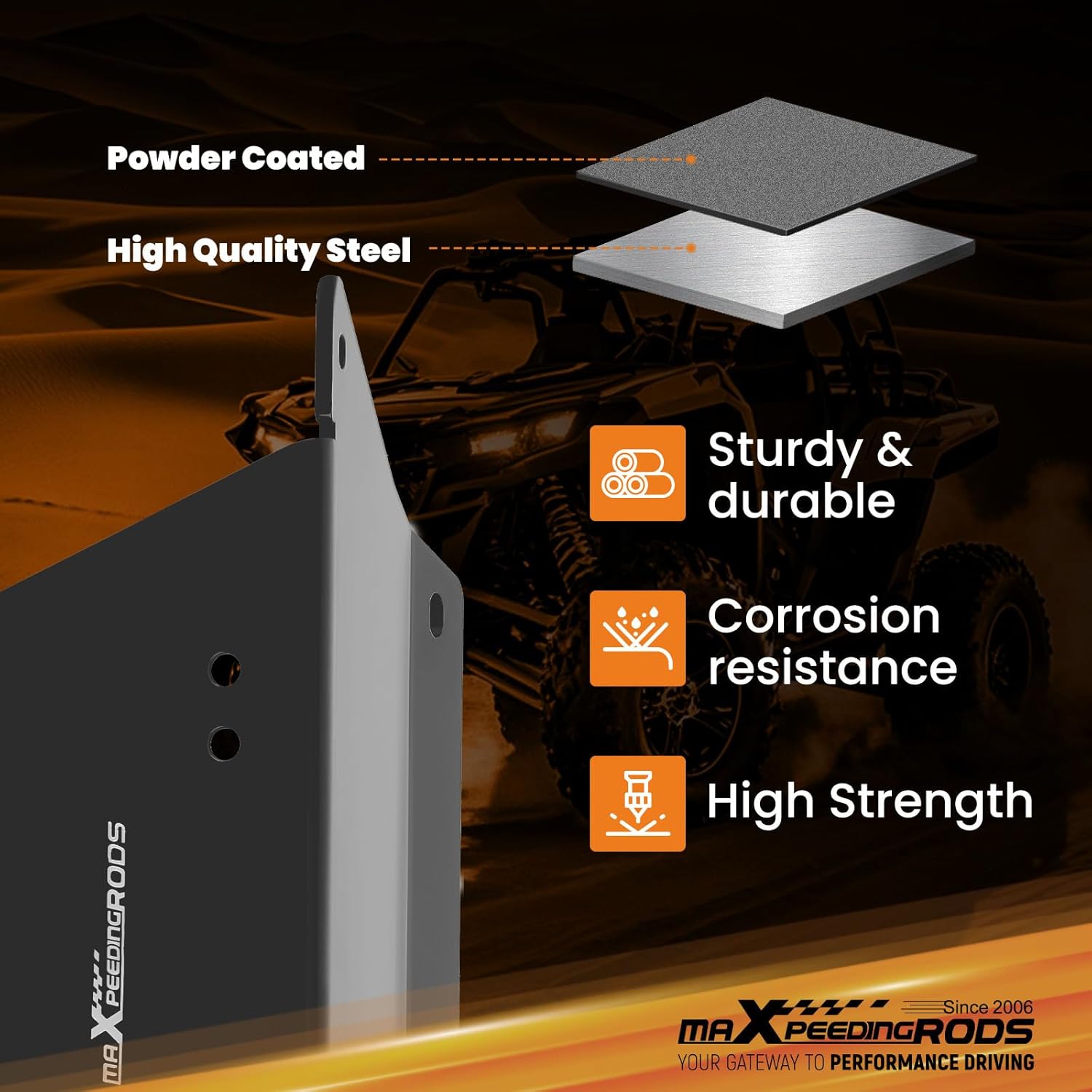 maXpeedingrods Winch Mount Bracket Plate for Polaris Ranger 1000 2017-, Winch Mount Bracket for XP 570 (PRO-FIT Cab) 2015-2016, for Ranger XP 900 2013-